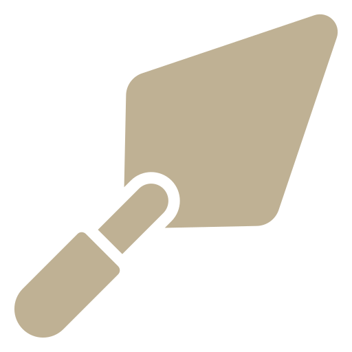 A trowel with a wooden handle on a white background.