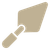 A trowel with a wooden handle on a white background.
