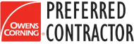 The logo for owens corning is a preferred contractor