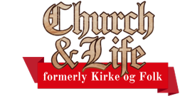 A logo for church and life formerly kirke og folk
