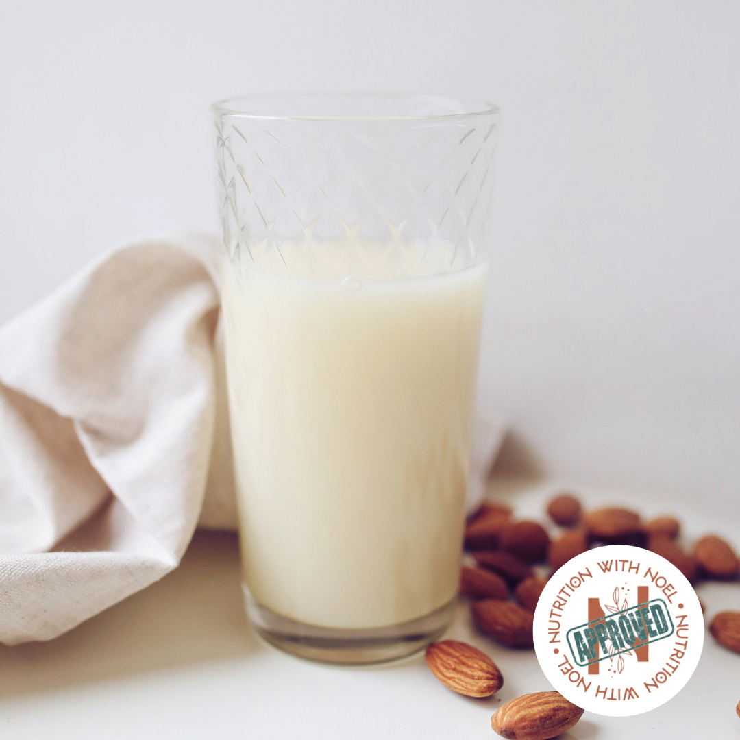 almond milk in a glass