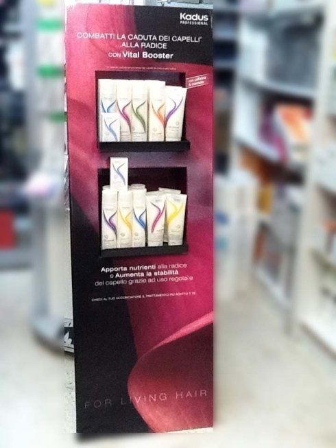 Prodotti per capelli in esposizione