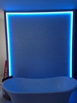 Tub with blue LED lighting