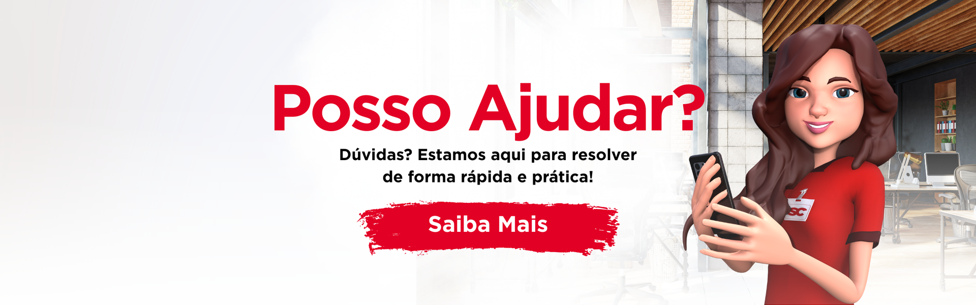 Imagem de banner com uma casa no meio de uma floresta com montanhas ao fundo.