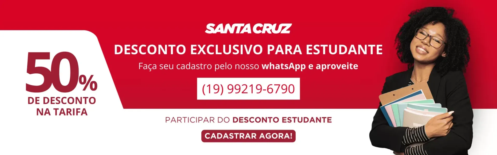 Santa cruz desconto exclusivo para estudante