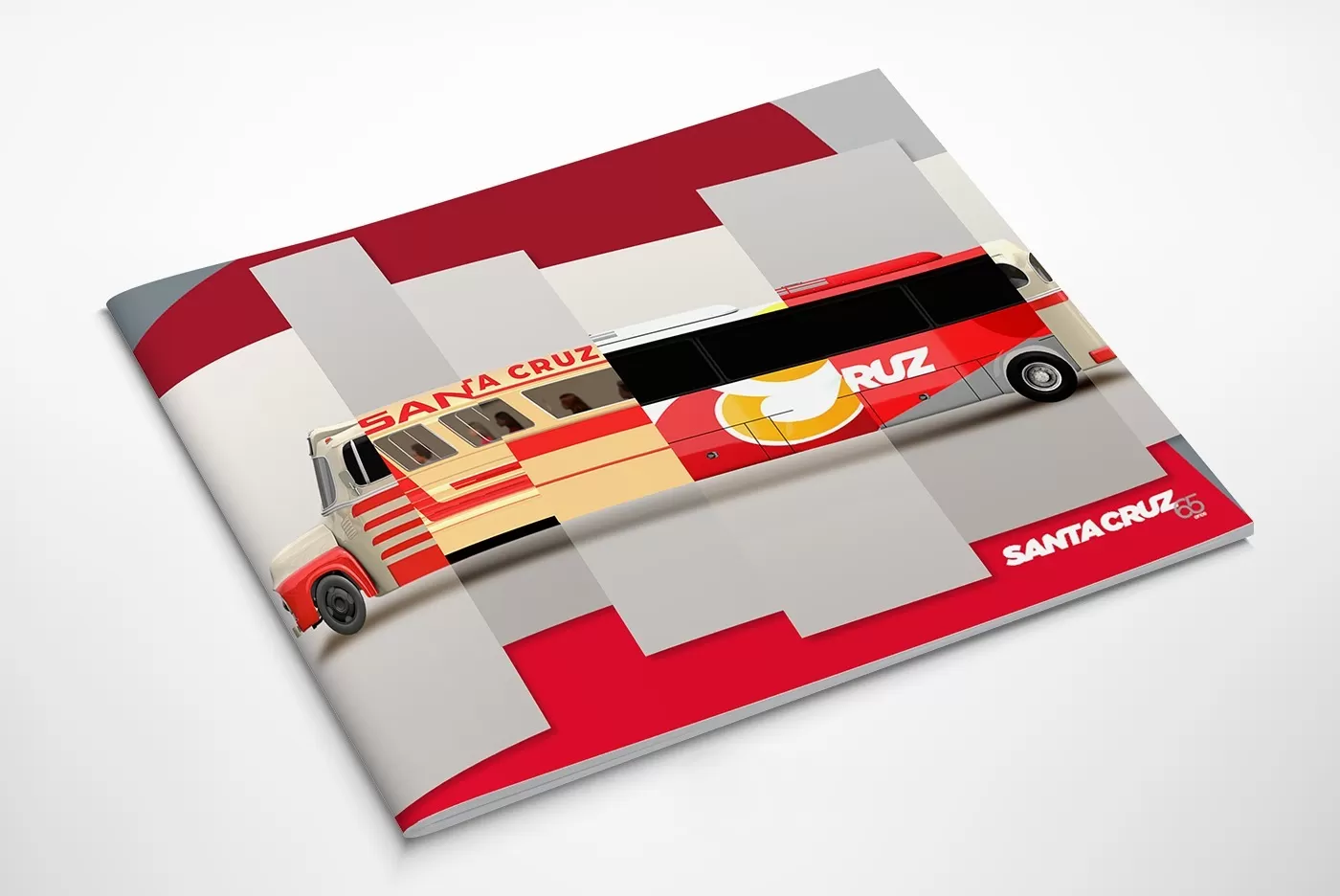 Um livro com a imagem de um ônibus de Santa Cruz