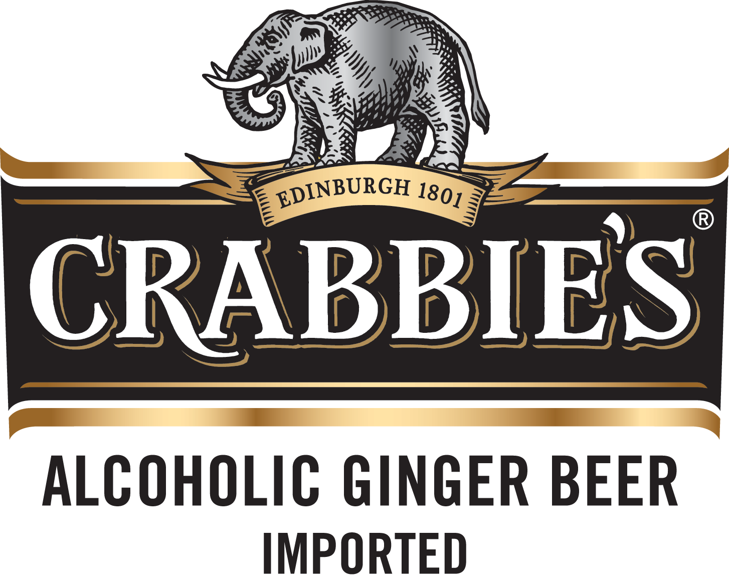 A logo for crabbie 's alcoholic ginger beer imported