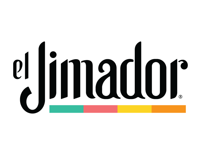 The logo for el jimador is black and colorful.