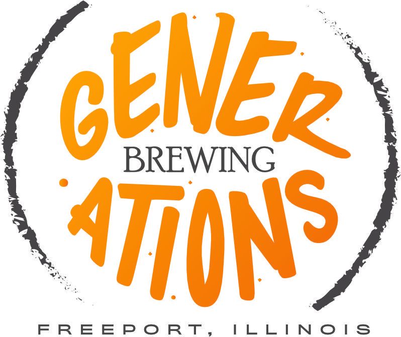 A logo for gener brewing ations in freeport illinois