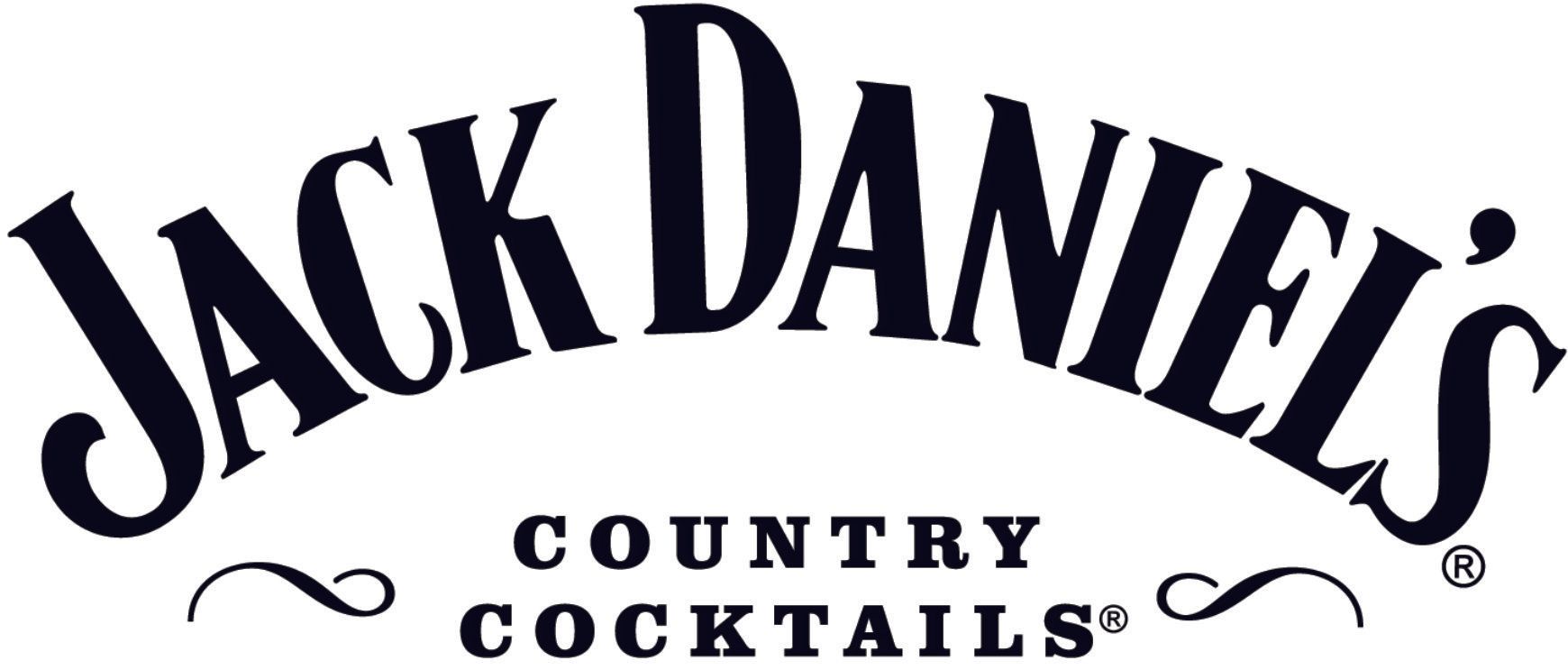 The logo for jack daniel 's country cocktails is black and white.