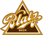 The logo for platz beer is a triangle with the word beer on it.