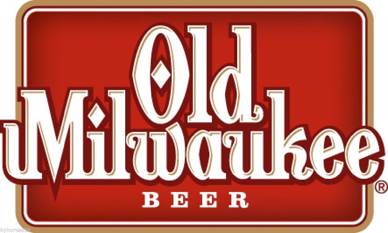 A red sign that says old milwaukee beer on it
