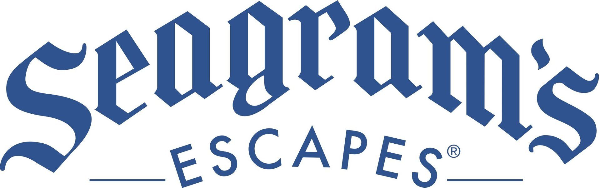 A blue logo for seagram 's escapes on a white background.