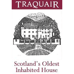 The logo for scotland 's oldest inhabited house is a black and white drawing of a castle.