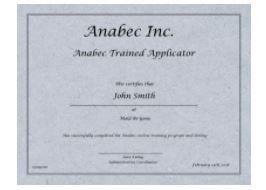 Anabec trained applicator certificate