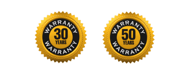 Anabec offers 30 and 50 year warranties