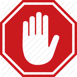 stop sign icon with hand