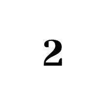 A black number two on a white background.