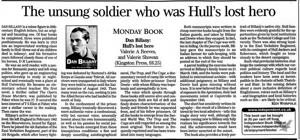 Dan Billany - Hull's Lost Hero. Review by Ken Worpole
