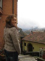 Jodi Weston Brake in Capistrello re-tracing Dan Billany's journey after escaping the POW camp during WW11