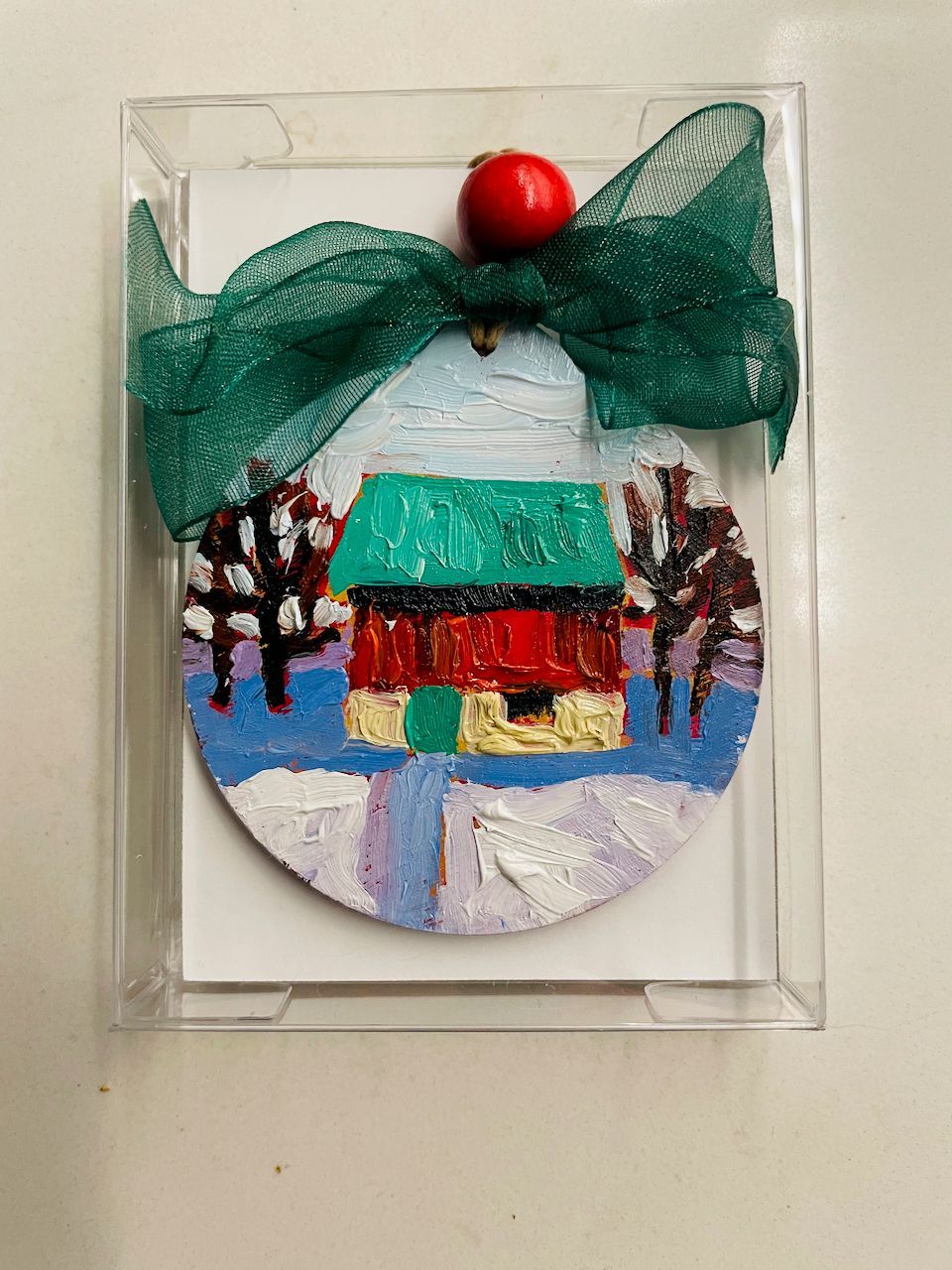 Ornament hand painted in oils.