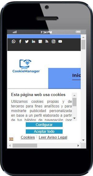 Banner cookies aplicación móvil