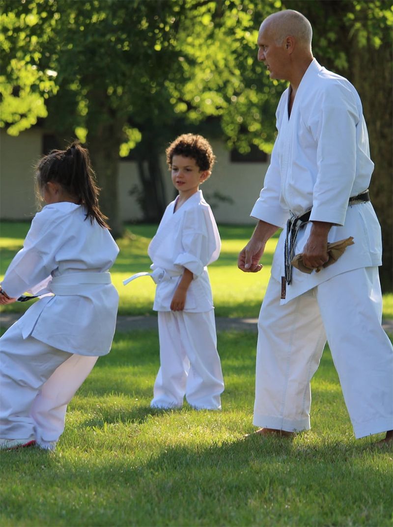 Practicing Karate In The Park