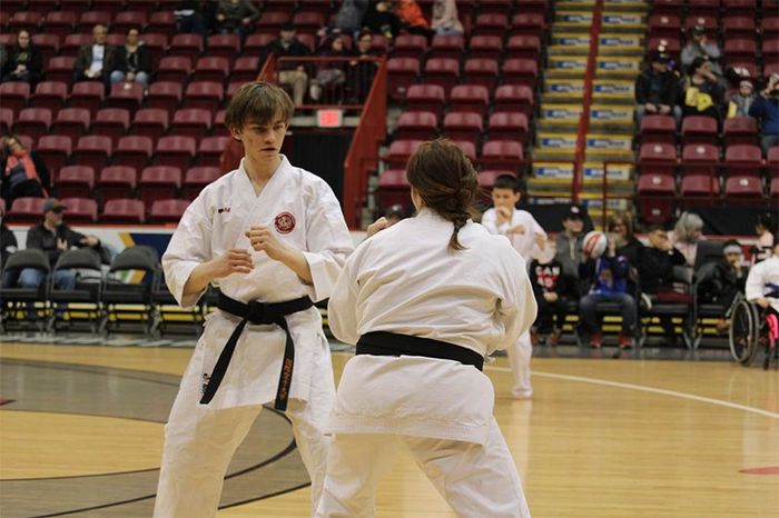 Man And Woman Practicing Karate