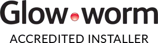 Glow worm accredited installer logo on a white background