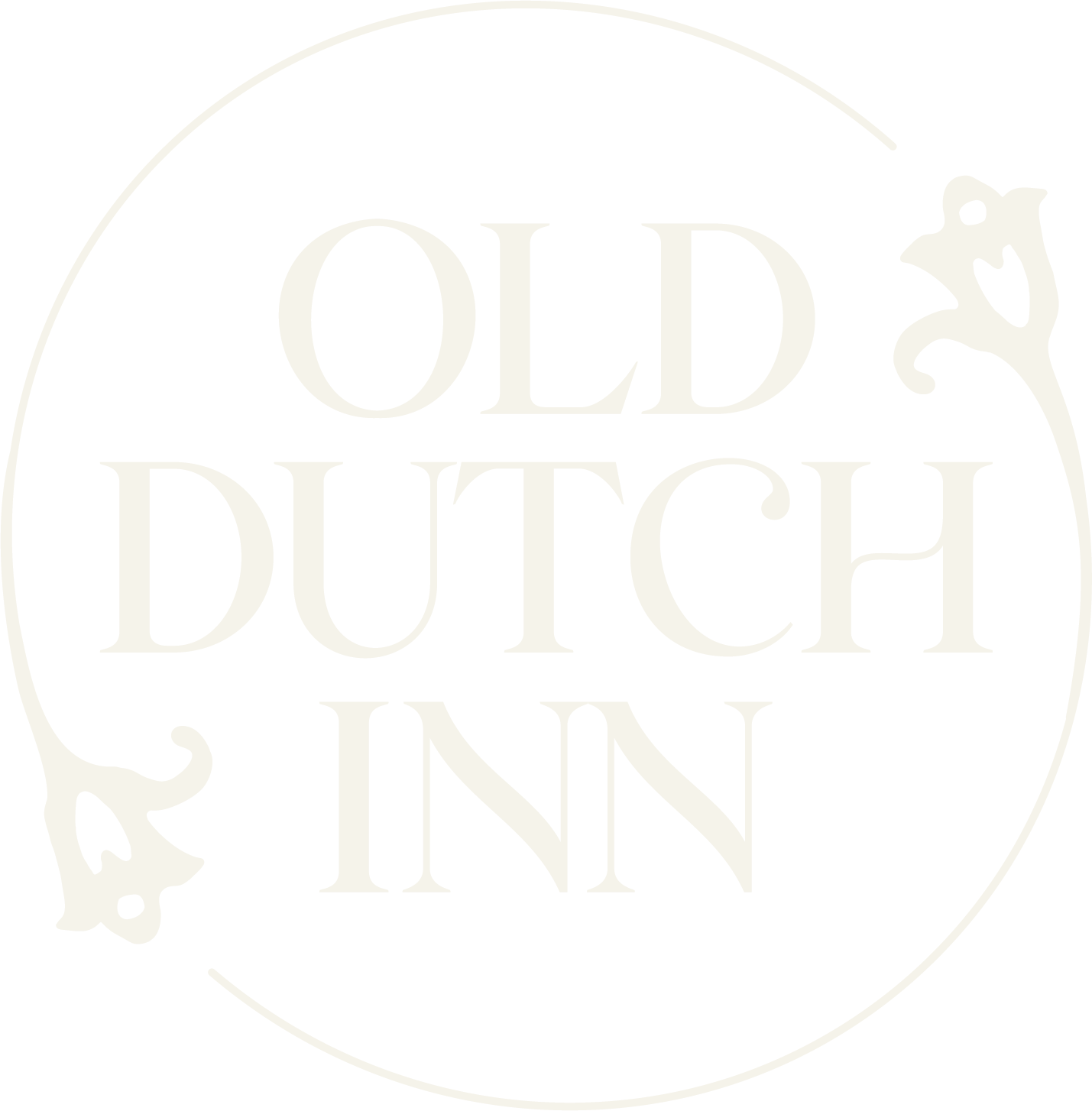 Old Dutch Inn Circle Logo in Cream