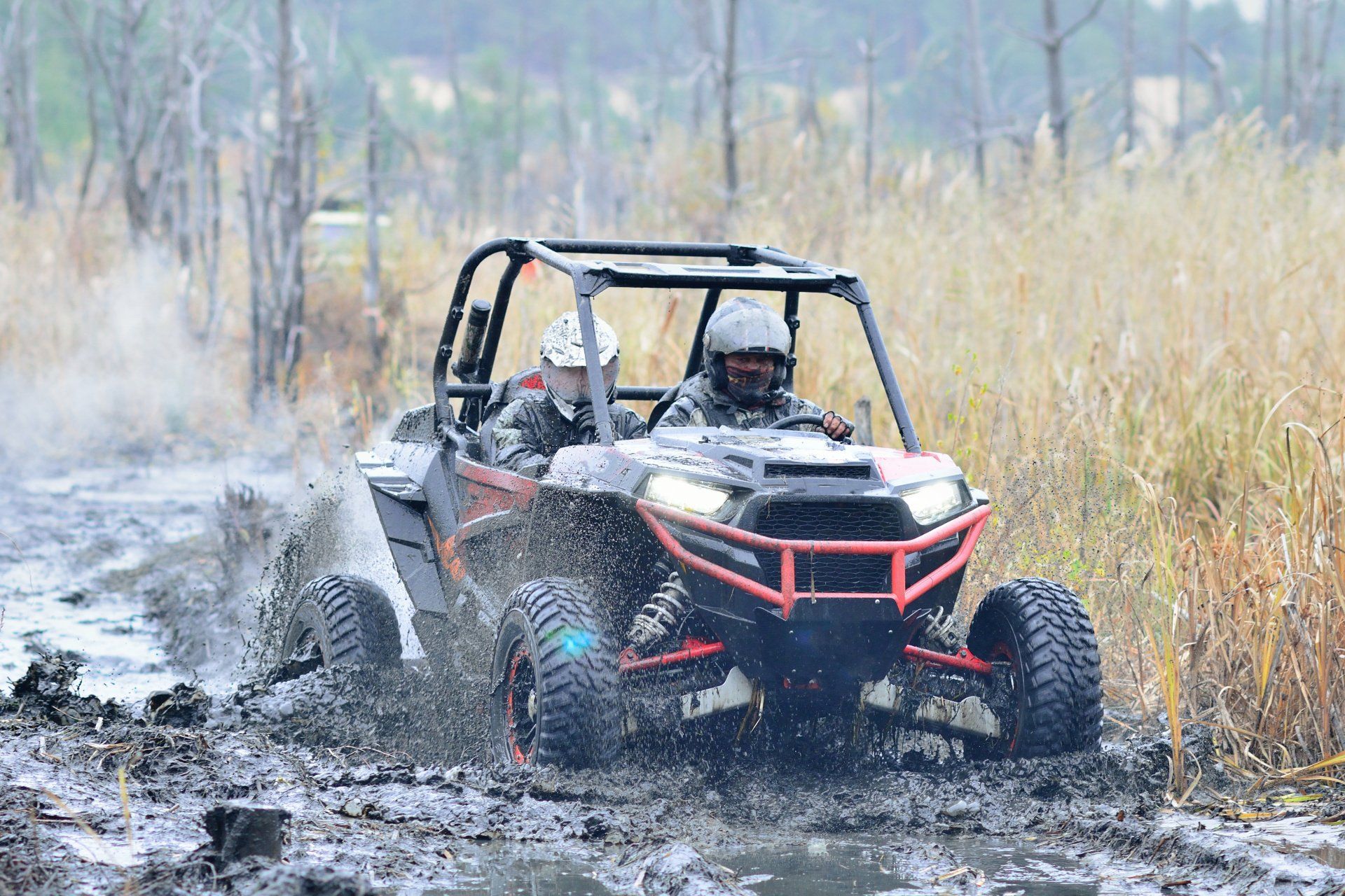Off-roading vehicle in mud