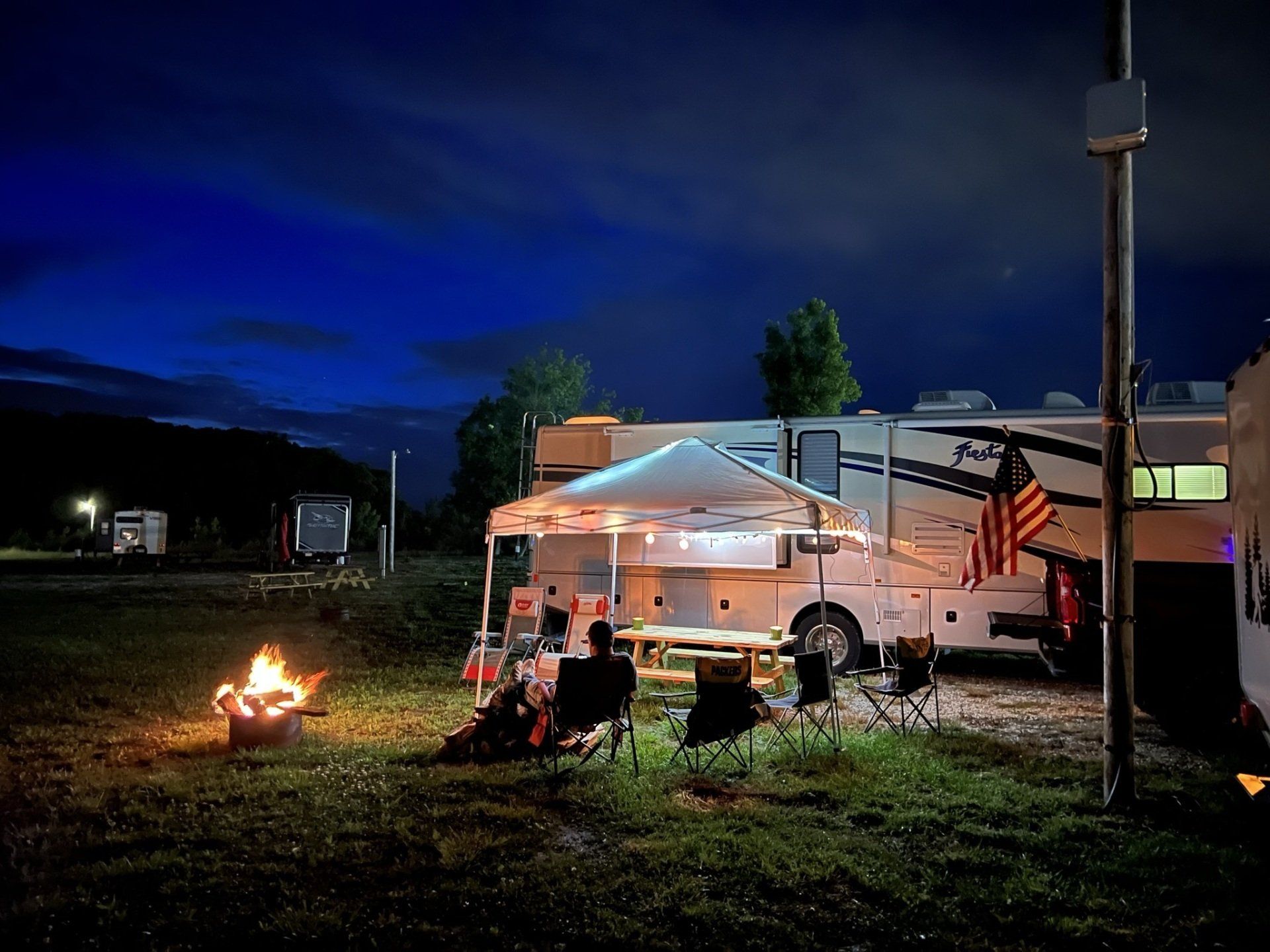 RV site at night