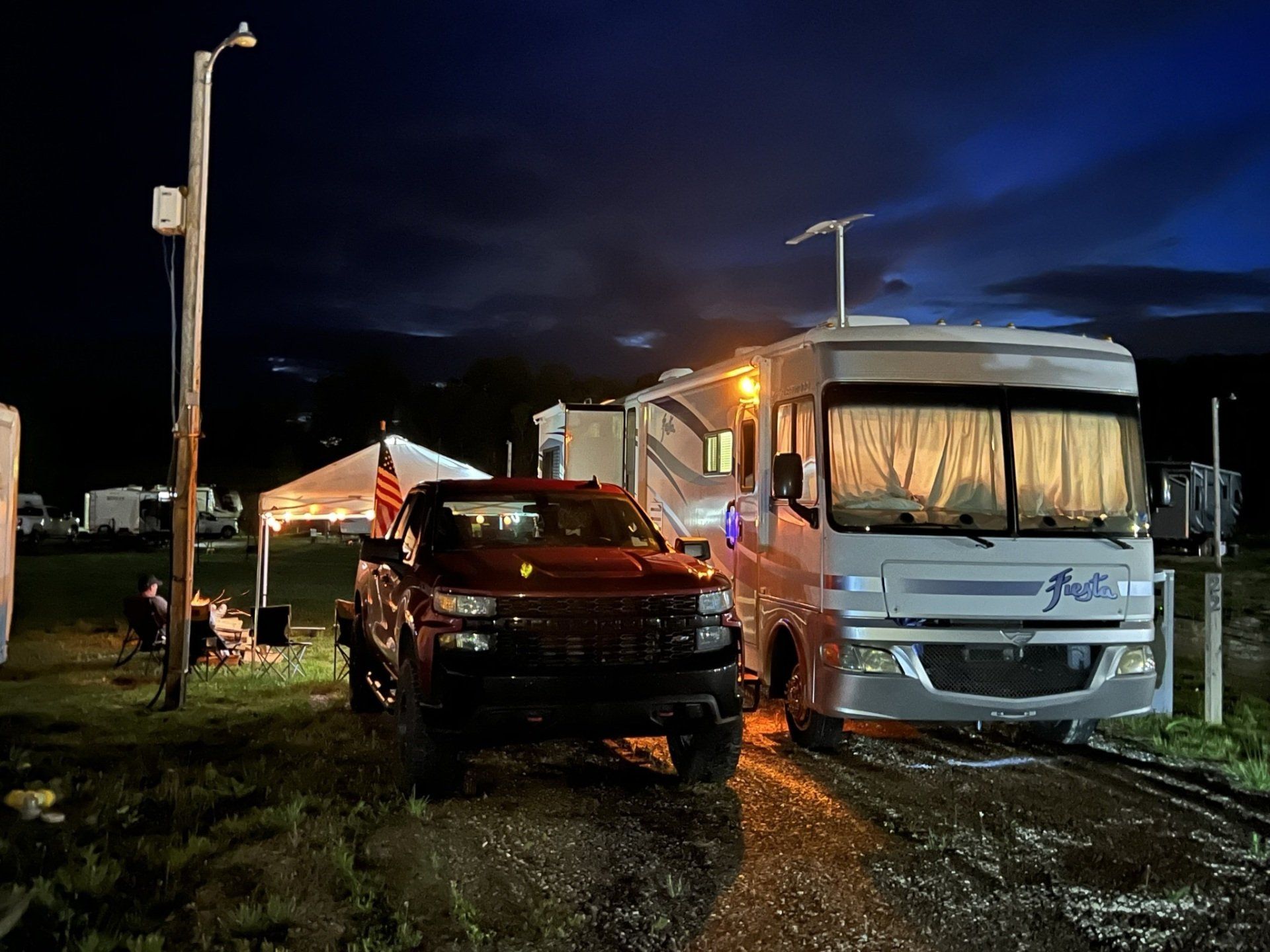 Nighttime RV site