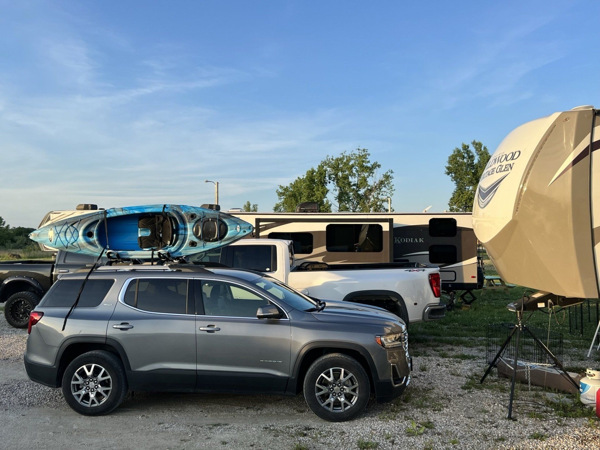 RV site packed with vehicles