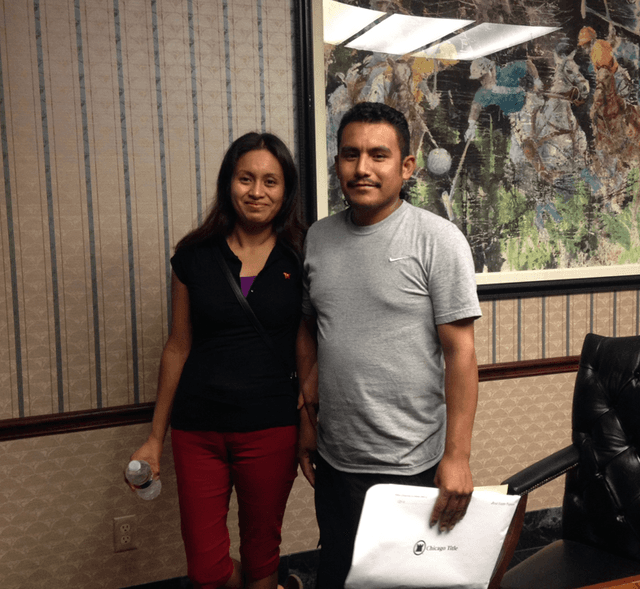 First time homebuyers Fatima and Jesus doing business with House Hunters Dallas