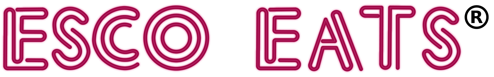 The logo for esco eats is pink on a white background.