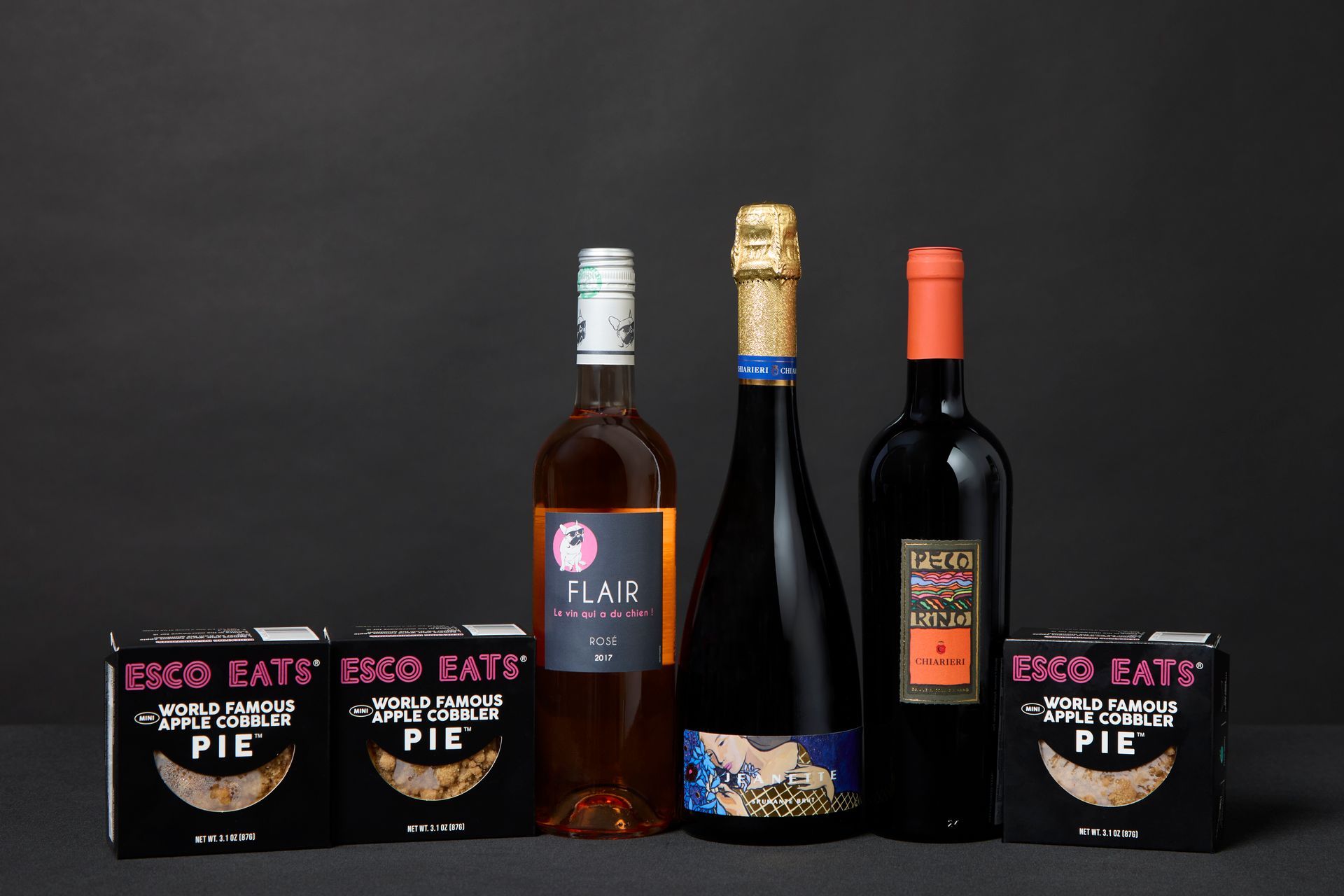 virtual wine event that pairs specifically with the World Famous Apple Cobbler Pie by Esco Eats