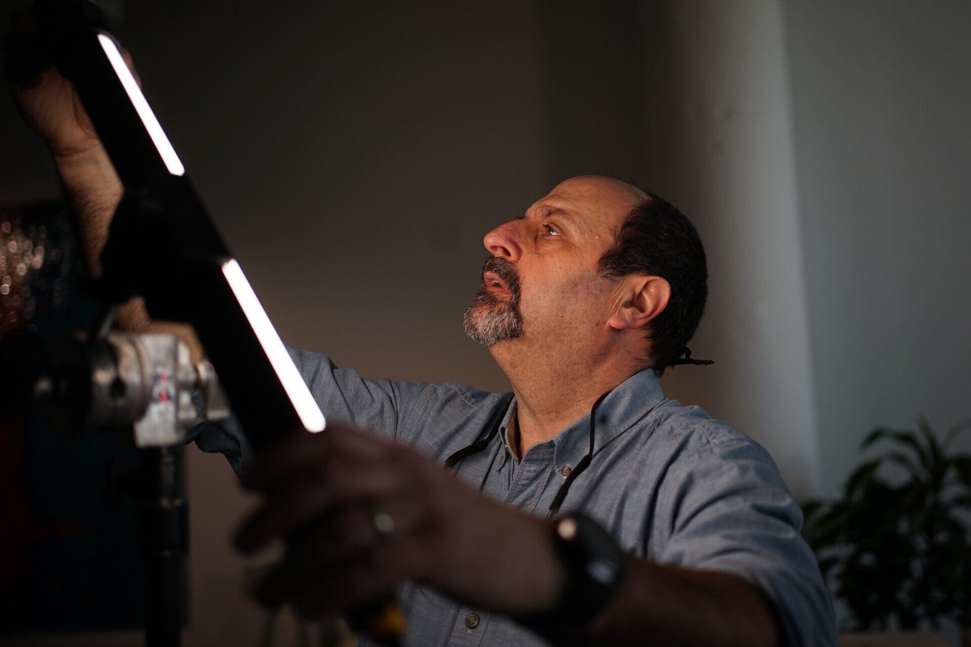 Jeremy Rothman adjusting equipments