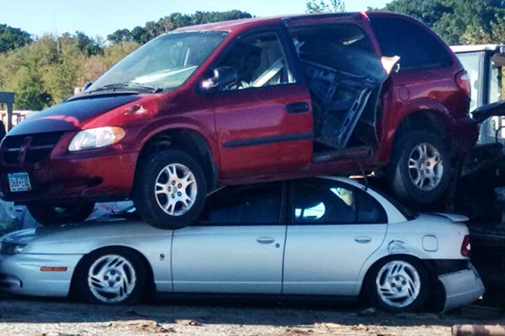 Car Stack - auto salvage yard in St. Charles, MN Car Stack - auto salvage yard in St. Charles, MN