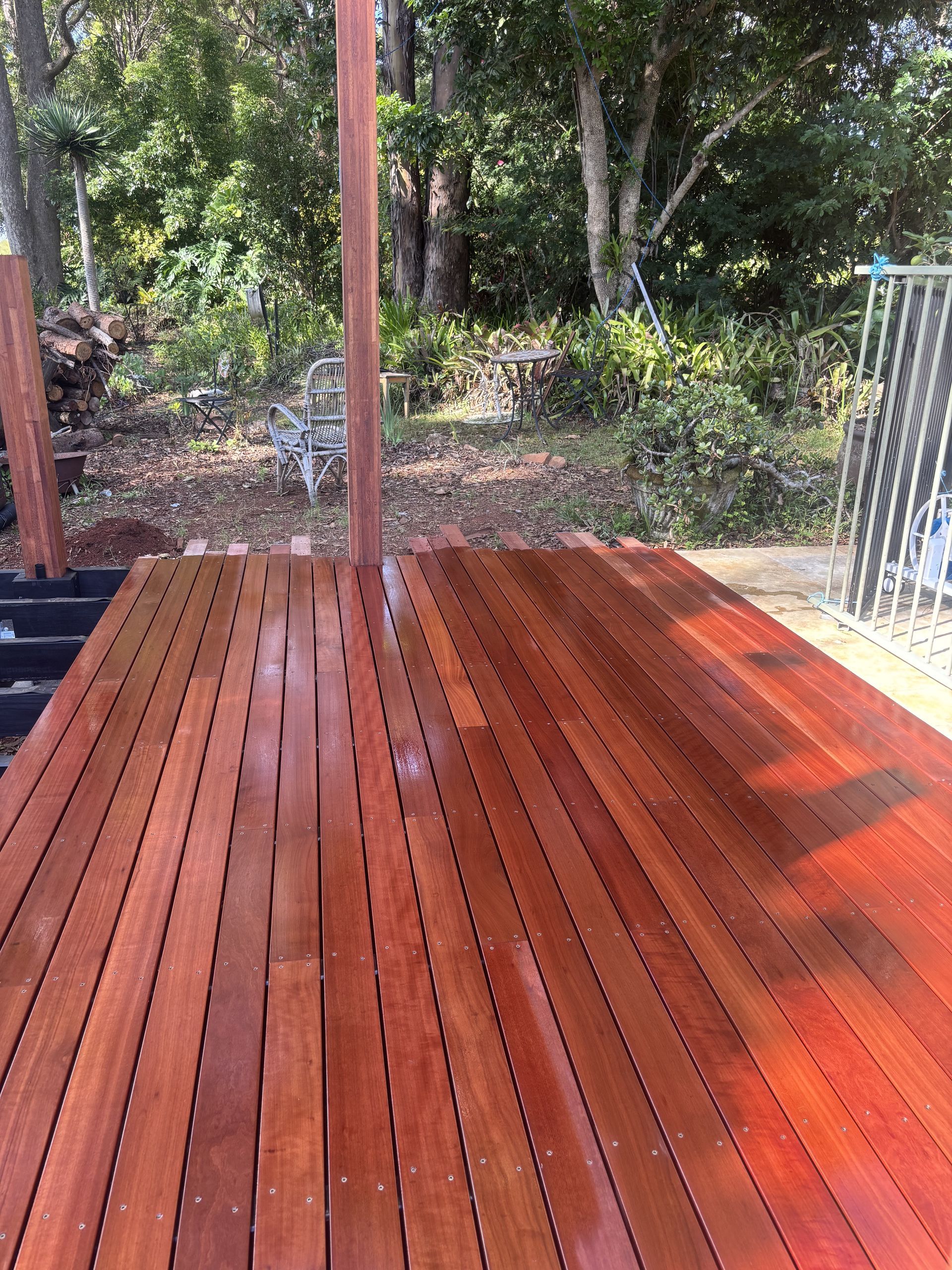 A Freshly stained deck — Tim Williams Landscapes in Lennox Head, NSW