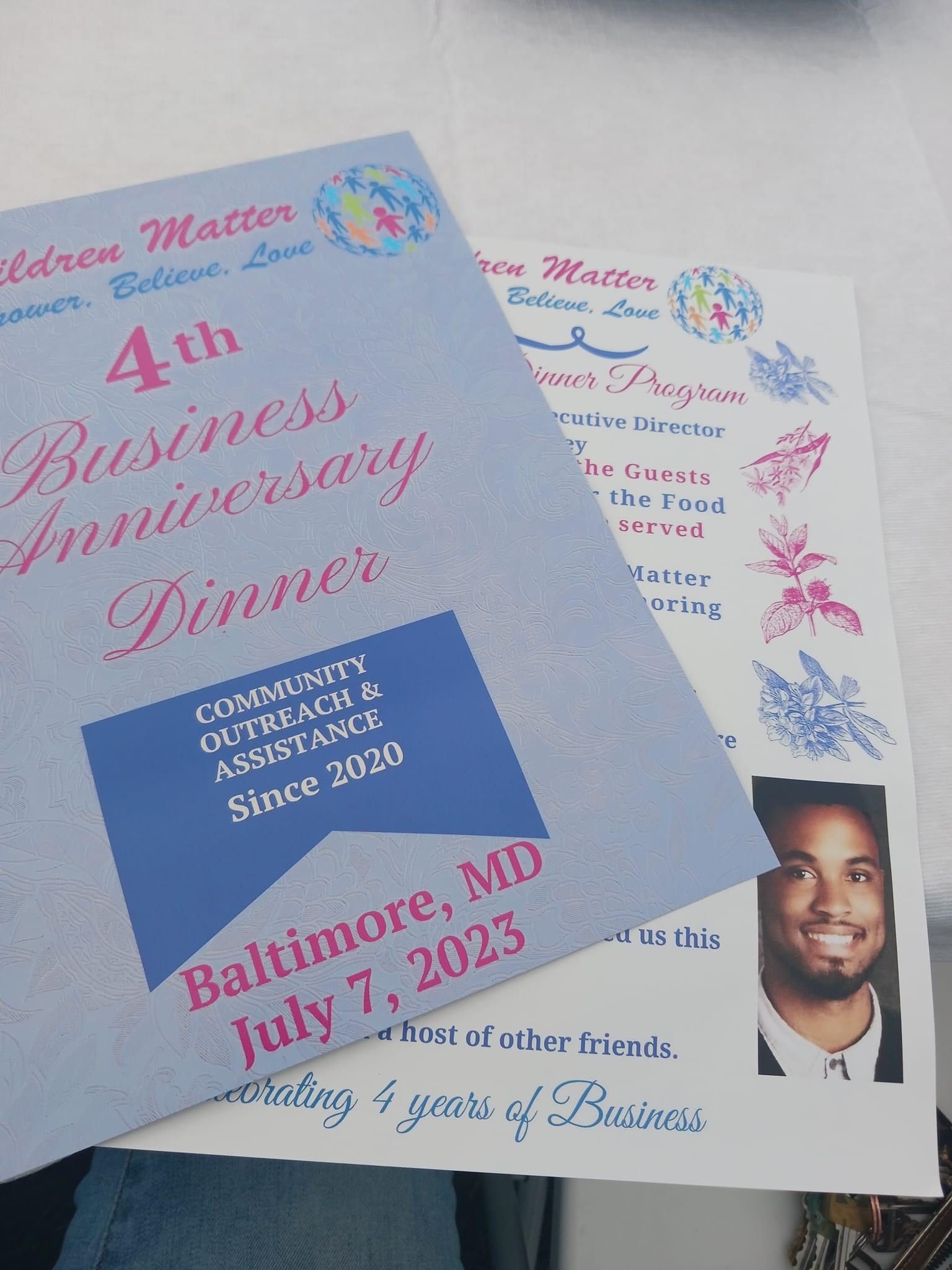A 4th business anniversary dinner invitation for baltimore md