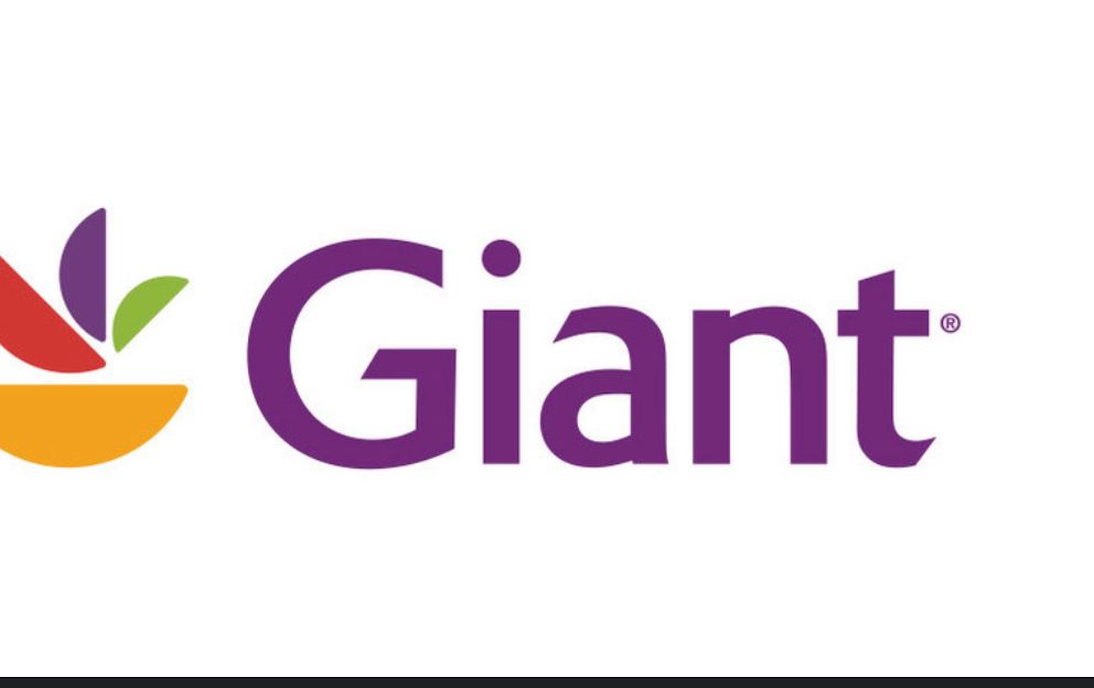 A giant logo with a colorful flower on a white background.