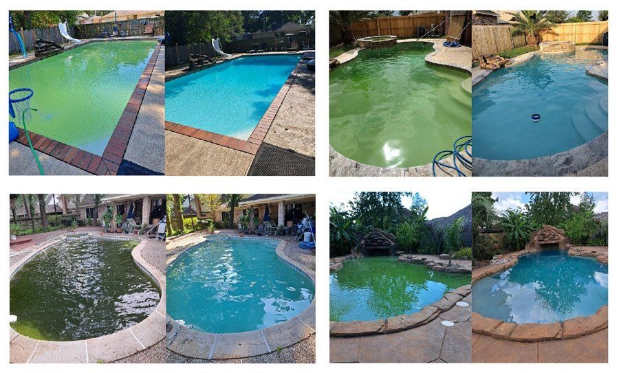 before and after images of pools