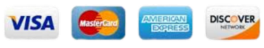 A blurred image of visa mastercard and discover logos