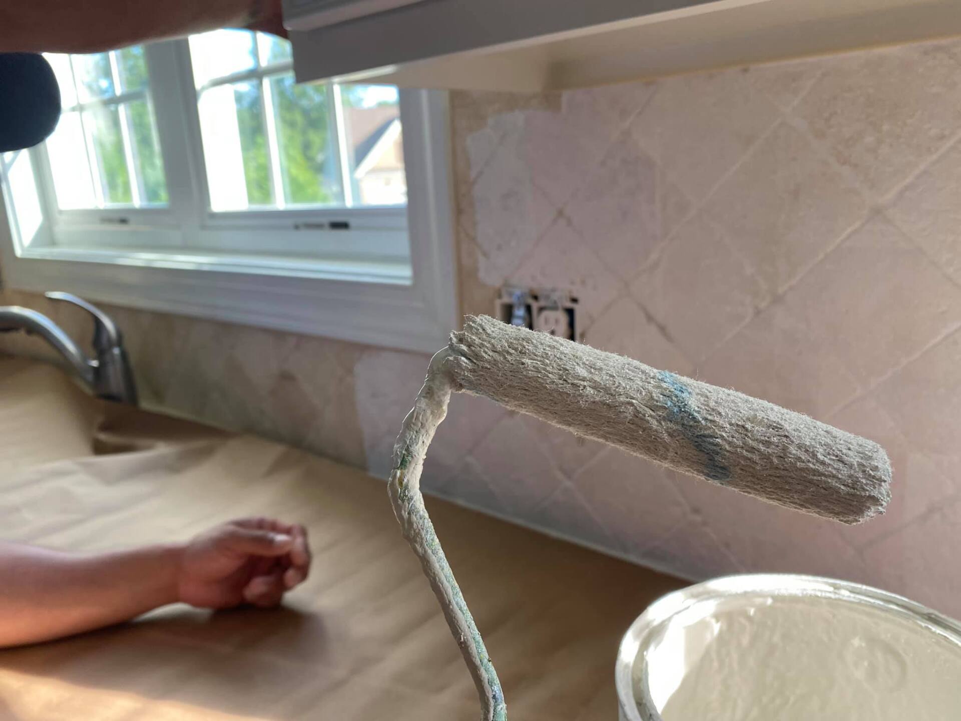 paint roller with paint