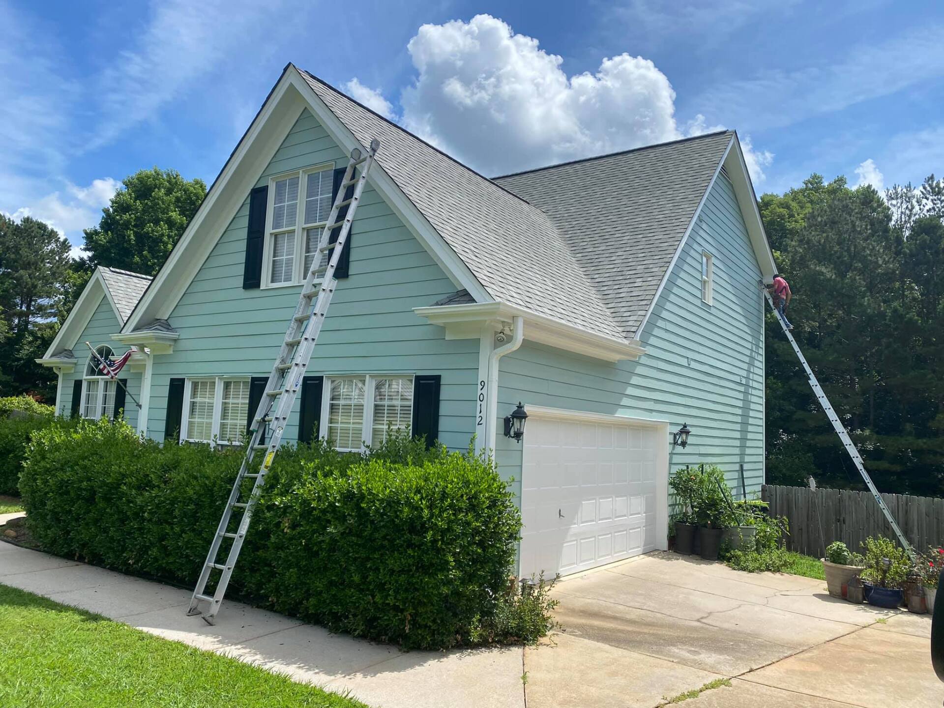 painted green close up