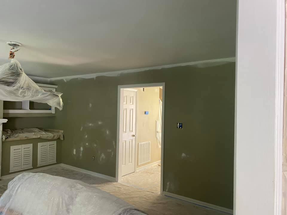 room being prepped for painting