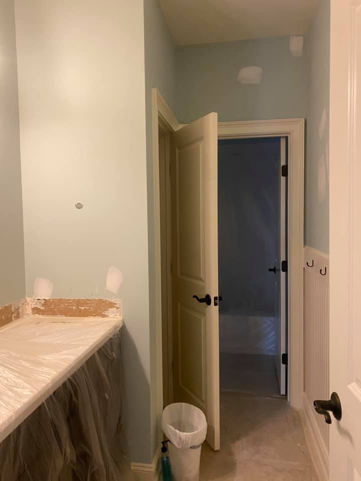 bathroom painting in progress