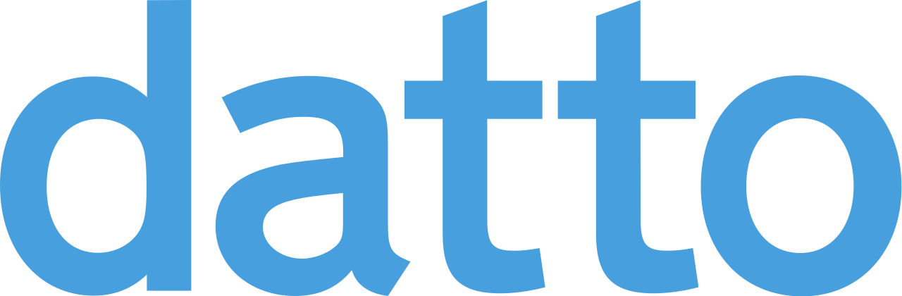 The word datto is written in blue letters on a white background.