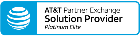 A logo for at & t partner exchange gold solution provider